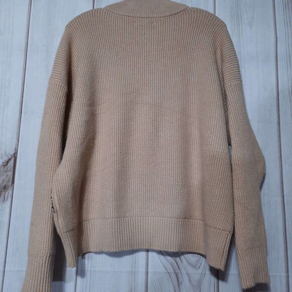 Nine West Sequin Striped Half Zip Mock Neck Pullover Sweater - XL - Picture 2 of 8